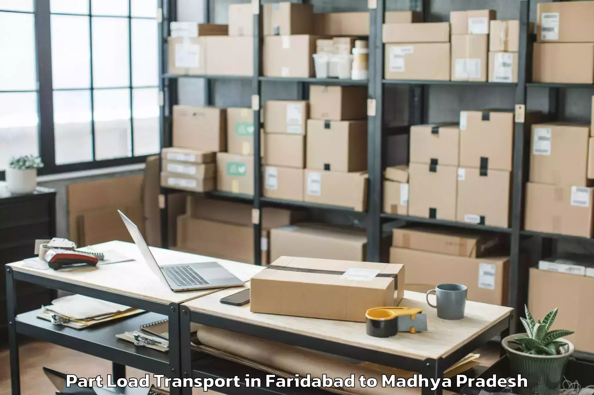 Book Faridabad to Pichhore Part Load Transport Online